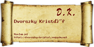 Dvorszky Kristóf névjegykártya