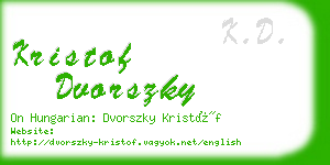 kristof dvorszky business card
